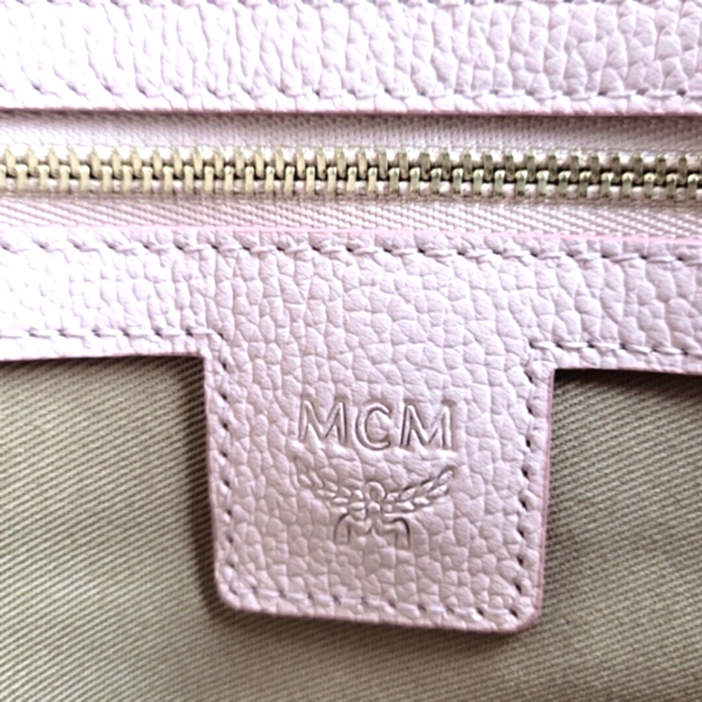🌸 MCM Portuna Flat Visetos Coated Canvas in Powder Pink Pouch Crossbody Bag NEW - Picture 6 of 16